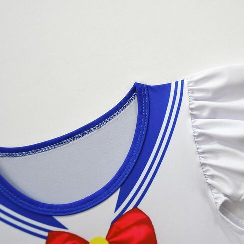 Ubeufun Saiilor Moonn Dress Graphic Print Flutter Sleeve School Uniform Navy Dress for Girls in Kuwait