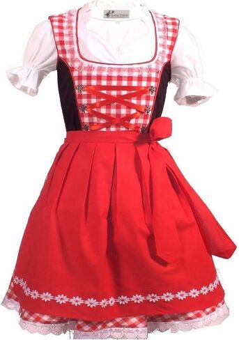 German Dress for Girls Authentic Bavarian Children Dirndl Oktoberfest Dress Carnival Halloween Size 2T,4T,6,8,10,12,14 in Saudi Arabia