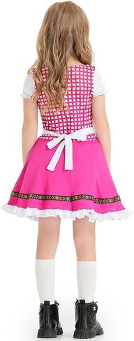 FYMNSI Kids Girls Oktoberfest Costume Traditional German Bavarian Maid Dirndl Dress with Apron Halloween Beer Festival Outfit in Saudi Arabia