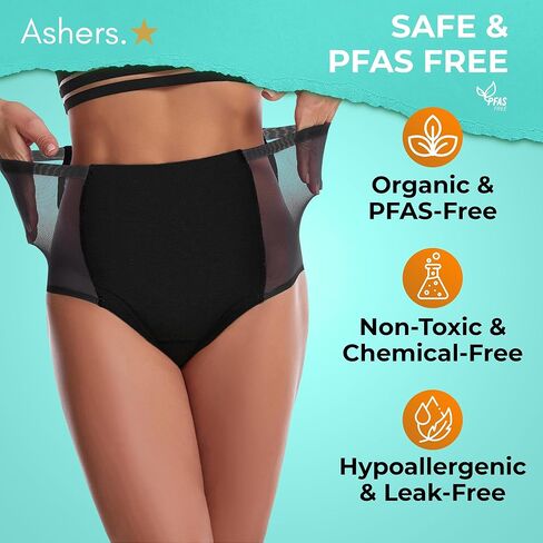 High Waisted Shapewear Period Undies, Reusable Period Underwear, Leak Proof Panties, Lace Tummy Control Panties (1 Pack) in Kuwait