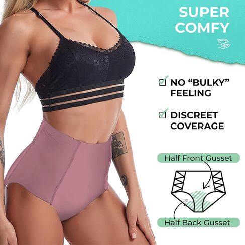 High Waisted Shapewear Period Undies, Reusable Period Underwear, Leak Proof Panties, Lace Tummy Control Panties (1 Pack) in Saudi Arabia