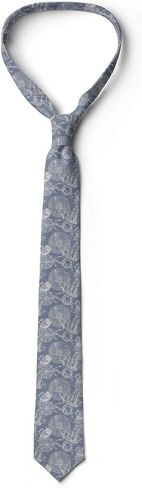 Ambesonne Nautical Necktie, Sail Boats Anchor Pirate Ship Wind Rose Adventure in the Ocean Retro Design, 3.7", Ivory Blue Grey in Saudi Arabia
