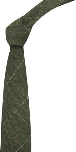 King & Priory Luxury Herringbone Forest Green Tweed Necktie, Mens NeckNecktie in Saudi Arabia