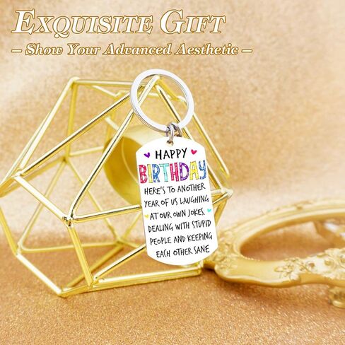 Ibiwe Best Friend Birthday Gifts For Friends Funny Keychain For Bestie Friends Sister Brother Coworker Gifts For Her Him Birthday Party Friendship Gifts Happy Birthday Keyrings, Silver, S in Kuwait