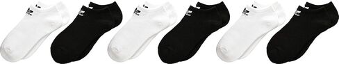 adidas Originals Unisex Originals Trefoil No Show 6-Pack (Big Kid) White/Black Large in Saudi Arabia