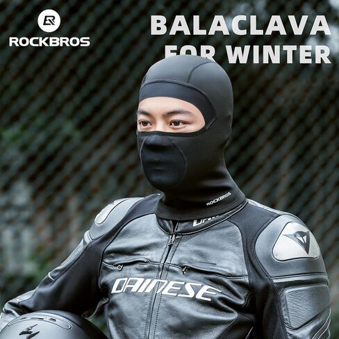 ROCKBROS Balaclava Ski Mask, Thermal Full Face Mask for Winter, Neck Warmer for Men Women, Windproof Face Cover Under Helmet Wear, Head Mask for Motorcycle, Cycling, Skiing Black in Saudi Arabia
