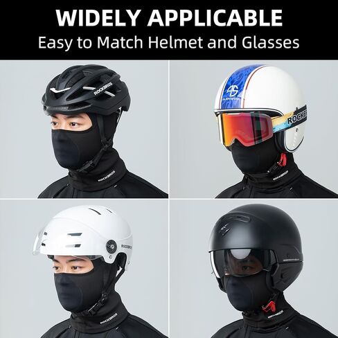 ROCKBROS Balaclava Ski Mask, Thermal Full Face Mask for Winter, Neck Warmer for Men Women, Windproof Face Cover Under Helmet Wear, Head Mask for Motorcycle, Cycling, Skiing Black in Saudi Arabia