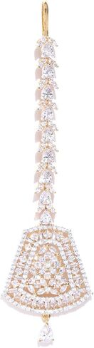 ساعة Priyaasi للسيدات مطلية بالذهب الوردي ومرصعة بالألماس الأمريكي على طراز تشاندبالي من Maang Tikka in Kuwait