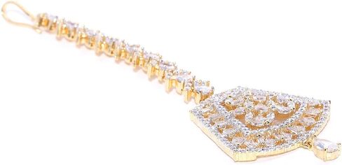 ساعة Priyaasi للسيدات مطلية بالذهب الوردي ومرصعة بالألماس الأمريكي على طراز تشاندبالي من Maang Tikka in Kuwait