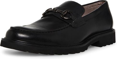 Steve Madden Men's Kyan Loafer, Black Leather/Black, 9.5 in Saudi Arabia