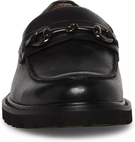 Steve Madden Men's Kyan Loafer, Black Leather/Black, 9.5 in Saudi Arabia