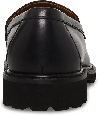 Steve Madden Men's Kyan Loafer, Black Leather/Black, 9.5 in Saudi Arabia
