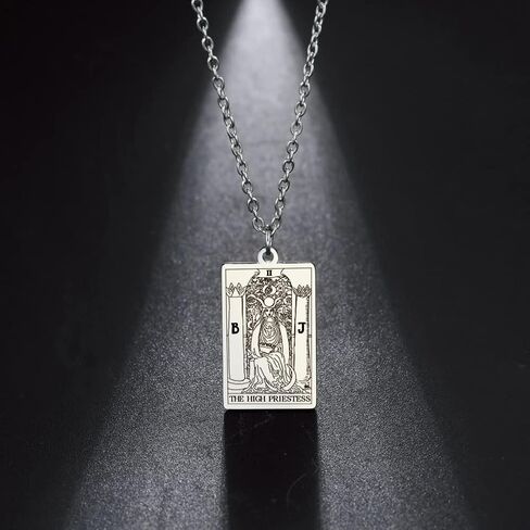 LIKGREAT Astrology Tarot Cards Necklace Major Arcana Tarot Jewelry for Women Girls Divination Magic Amulet Chain Necklace in Saudi Arabia