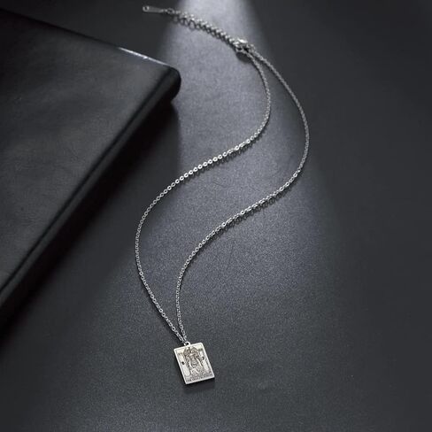 LIKGREAT Astrology Tarot Cards Necklace Major Arcana Tarot Jewelry for Women Girls Divination Magic Amulet Chain Necklace in Saudi Arabia