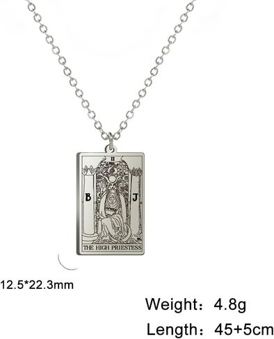 LIKGREAT Astrology Tarot Cards Necklace Major Arcana Tarot Jewelry for Women Girls Divination Magic Amulet Chain Necklace in Saudi Arabia