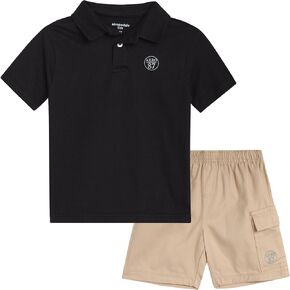 AEROPOSTALE Toddler Boys' Shorts Set - 2 Piece Woven Boys Cargo Shorts and Polo Shirt Set - Toddler Boys Clothes (2T-4T)