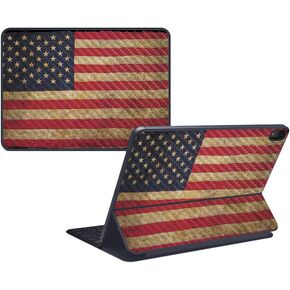 MightySkins Carbon Fiber Skin for Apple iPad Pro Smart Keyboard 11" (2018) - America Strong - Protective, Durable Textured Carbon Fiber Finish - Easy to Apply, Remove - Made in The USA