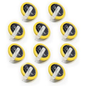 EEMB 10PACK Tabbed CR2032 Battery with Solder Tabs for Cartridge Battery Game Boards RTC Battery