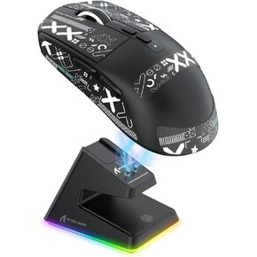 ATTACK SHARK X6 Wireless Gaming Mouse with Magnetic RGB Charging Base,White in Kuwait