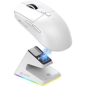 ATTACK SHARK X6 49g Superlight Wireless Gaming Mouse with Magnetic RGB Charging Dock, Ultralight Mice PixArt PAW3395 Sensor, 26000DPI, BT/2.4G/Wired Mouse, Griptape, 200Hrs Battery for Win/Mac