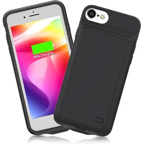 Battery Case for iPhone 8/7/6s/6/SE(2020/2022), 6000mAh Portable Rechargeable Protective iPhone 8/7/6/6S/SE Charging Case, Extended Smart Battery Charger Case for iPhone Se 2020, White