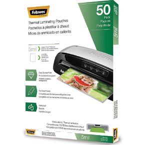 Fellowes Thermal Laminating Pouches - Letter, 5Mil, 50 Pack