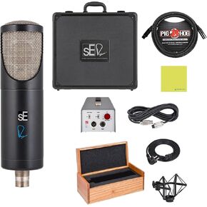 Liquid Audio sE Electronics RNT Rupert Neve حزمة ميكروفون أنبوبية متعددة الأنماط ذات غشاء كبير مع خنزير خنزير PHM10 8 مم كابل ميكروفون وقماش تلميع
