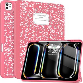 Soke for New iPad Pro 13 Inch Case (M4, 2024 Release), with Pencil Holder Trifold Stand Shockproof [Support Apple Pencil Charging + Auto Wake/Sleep], Soft TPU Back Cover, Book Black