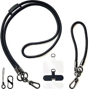 Thick Rope Cell Phone Lanyard Crossbody,Universal Adjustable Nylon Neck Strap With Wrist Lanyard For Iphone Samsung