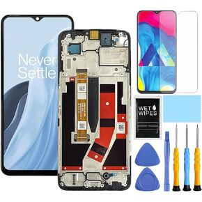 for OnePlus Nord N300 5G Screen Replacement with Frame for Nord N300 CPH2389 Screen Replacement kit N300 CPH2389 LCD Touch Display digitizer with Repair Part Tools 6.6 inch Black