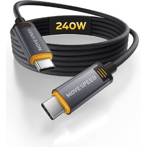 سرعة الحركة لكابل Thunderbolt 4 يدعم نقل البيانات بسرعة 40 جيجابت في الثانية، وشاشة 8K HD، وشحن 240 واط، وكابل USB C إلى USB C، لسلسلة iPhone 15، والكمبيوتر المحمول من النوع C، والإرساء وما إلى ذلك. (3.3 قدم) in Kuwait
