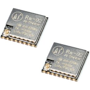 2Pcs SX1278 LoRa Ra-02 Wireless Module 433MHz Ra-02 Spread Spectrum Wireless Module Serial Port Adapter 3.3V UART Interface with IPEX Connector