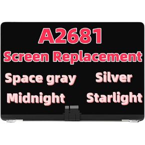 A2681 LCD Screen Display Assembly Replacement Compatible with 13.6 inch Retina 2560x1664 Mac14,2 & MacBook Air 13.6" M2 2022 A2681 EMC 4074 (Midnight)
