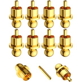 Audiocrast 10x RCA Short Caps، أغطية حماية RCA نحاسية مطلية بالذهب RCA سدادة الضوضاء HiFi RCA أغطية غبار أغطية واقية لهيكل RCA مقابس RCA مقابس توصيل RCA لمنع الأوساخ، RF، RFI، EMI