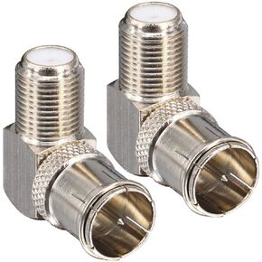 F Male to Female Right Angle Coax connectors Type F Adapters Push on Coaxial Quick Connect RG6 Connectors for Wall Mounted TV,Wall Plate, Cabinet, RV TV and Coaxial Cable Connection Pack of 2