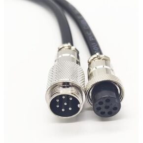 3.28 ft GX20 7 Pin Male to Female Head Aviation Cordset, GX20 7Pins Female to Male Connector Electrical Cable Panel Mount Circular Metal Aviation Adapter Cordset for Ships 18AWG (1meter)