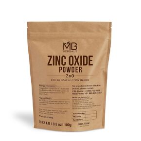 MB Herbals Zinc Oxide Powder 3.5 oz | Uncoated & Non-Nano | Pharmaceutical Grade | For DIY Sunscreen Lotion & Diaper Rash Cream