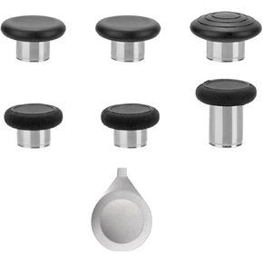 7 PCS Metal Thumbsticks for Xbox Controller Elite Series 2, Replacement Swap Joystick for Xbox Controller Elite Series 2 Accessories,Metal Mod Kits for Xbox One Elite 2 Controller(Black)