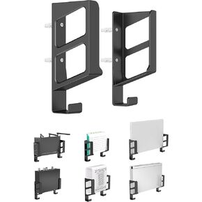 Universal Wall Mount Shelf for Modem/Router/Mac Mini/Apple TV/ROKU, Fits Cable Box Wall Mount Behind TV, Compatible with Wall Mount for Laptop/Mac Mini/DVR/DVD Media Players (Black)