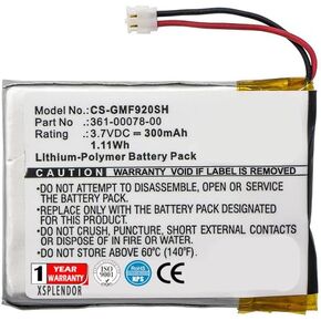 XPS Replacement Battery for Garmin Forerunner 920XT PN 361-00078-00