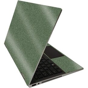 MightySkins Glossy Glitter Skin for HP Pavilion x360 14" (2020) - Solid Olive | Protective, Durable High-Gloss Glitter Finish | Easy to Apply, Remove, and Change Styles | Made in The USA