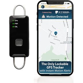 Instant Motion Detector with GPS Tracking with Lock Loops | 1-Month Free Subscription | Instant Anti-Theft Alerts | Works 24/7 | If It Moves - You Will Know | Long Battery Life