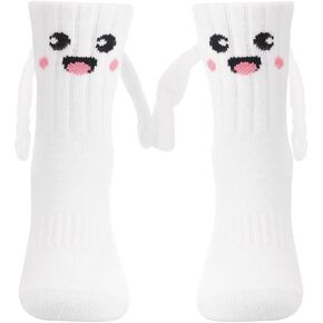Funny Kids Baby Girl Boy Magnetic Holding Hand Socks, Toddler Silly Socks, Smile Crazy Socks for Children 1-10 Years