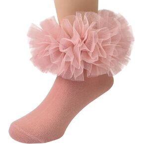 Girls socks fluffy ruffled edge princess dress socks lace dance socks newborn/baby/toddler/girl