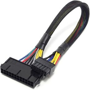 24 Pin to 12 Pin ATX PSU Main Power Adapter Braided Sleeved Cable for Acer Q87 Q87H3 Q87H3-AM 12-inch(30cm), Black