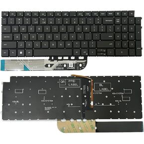 HSSDTECH Laptop US Keyboard Backlit Replacement for Dell Inspiron 15 3511 3515 5510 5515 7510 /Inspiron 16 7610/Latitude 3520
