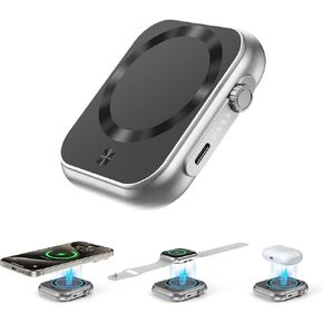 Magnetic Portable Charger 5000mAh,Smallest 3-in-1 Magsafe Power Bank,22.5W Fast Charging USB-C Magsafe Battery Pack for iPhone 15/14/13/12,Apple Watch Series,Airpods