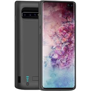 Battery Case for Samsung Galaxy S10+ Plus, 6000mAh Rechargeable Extended Battery Charging Case, External Battery Charger Case, Add 150% Extra Juice (6.4 inch for Galaxy S10+) Black