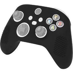 Geekria Silicone Controller Skin Compatible with Xbox Series X/S Controller, Ergonomic Soft Anti-Slip Controller Protective Cover, Replacement Sleeve Gaming Accessories (Black)