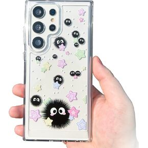 for Samsung Galaxy S23 Ultra, Soot Sprite Star Floral Soft Clear Phone Case for Samsung Galaxy S23 Ultra 2023, Cartoon Case for Girls Women - Soot Sprite in Kuwait